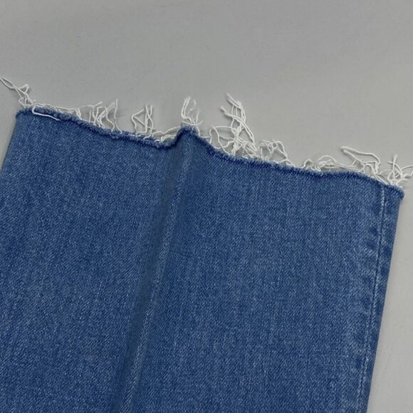 Mother Women's The Hustler Ankle Fray Jeans Light Blue High Rise Flare Size 32 - Picture 6 of 9